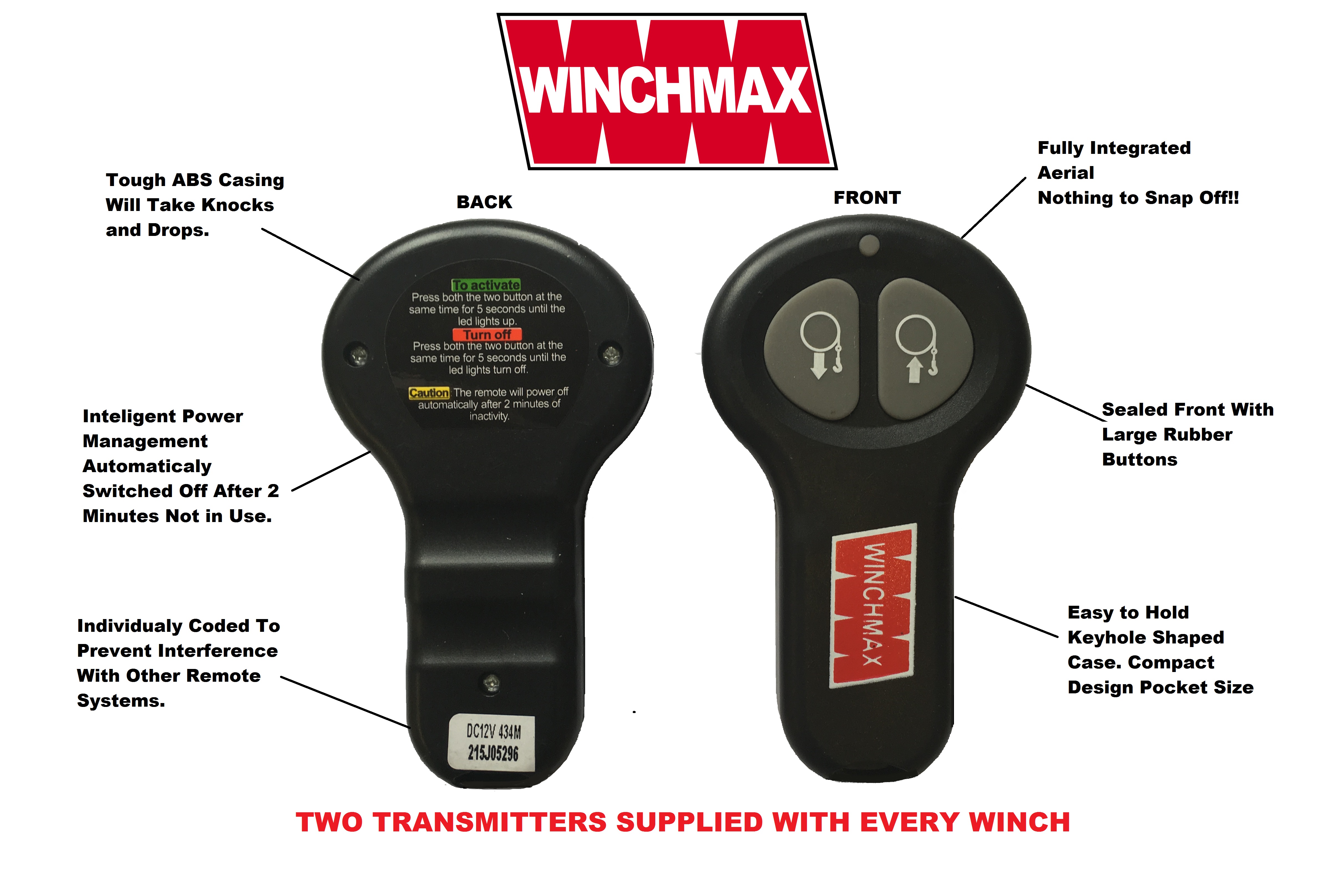 TWIN WIRELESS 24 VOLT WINCH REMOTE CONTROLS
