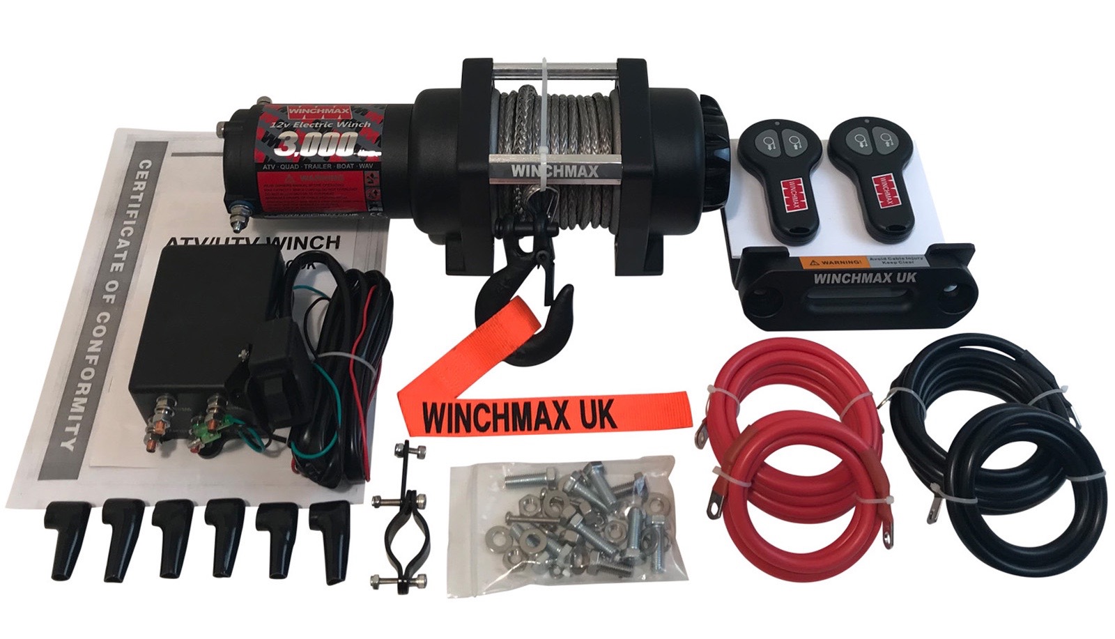 MIL SPEC ATV 3000 12V ELECTRIC WINCH DYNEEMA