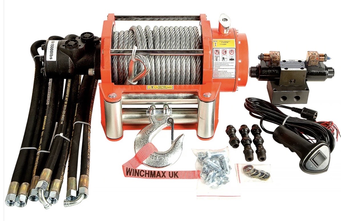 WINCHMAX HYDRAULIC RECOVERY WINCH  15000LB (6804KG) WITH 24V CONTROLLER