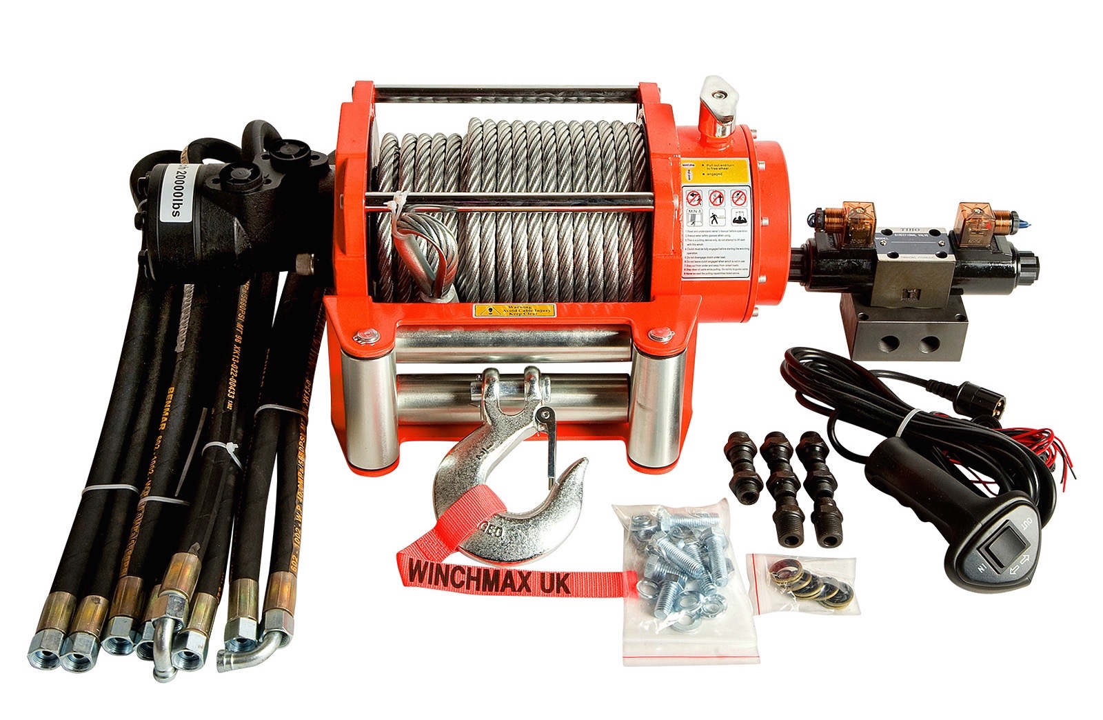 WINCHMAX HYDRAULIC WINCH 15000LB (6804KG) WITH 12V CONTROLLER