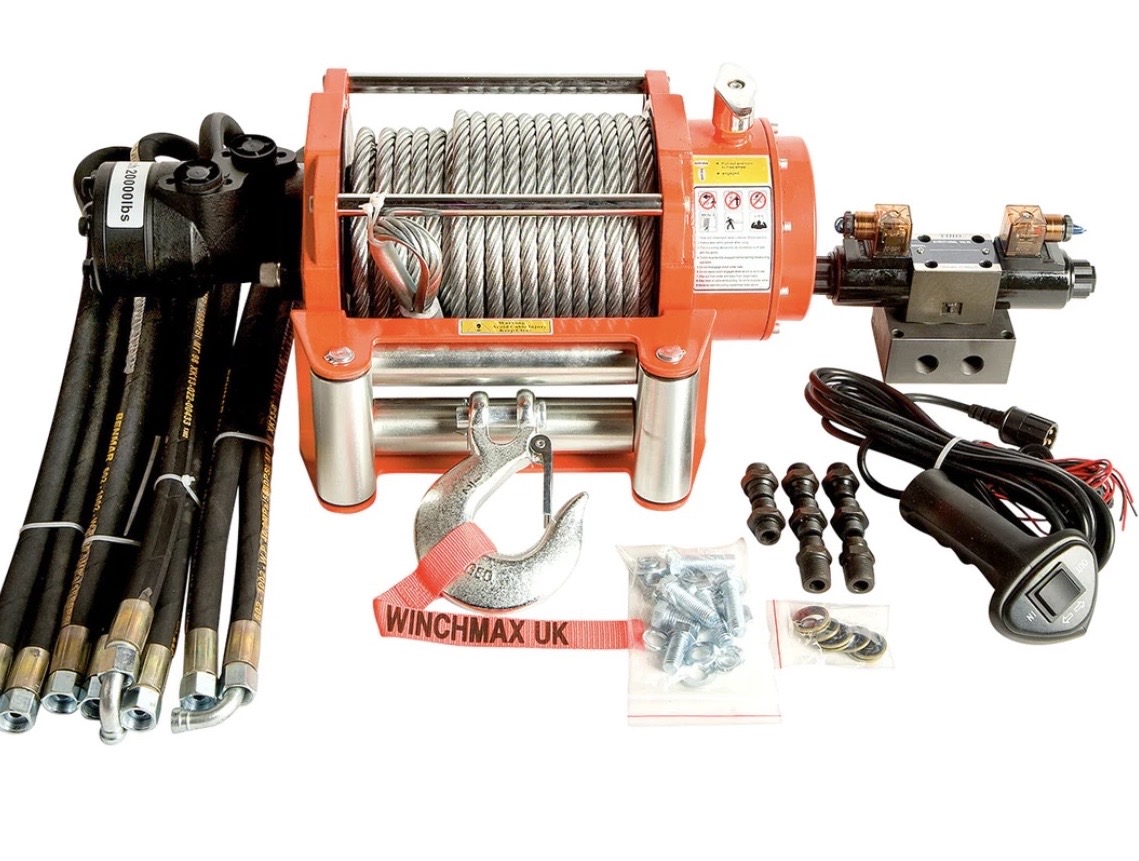 WINCHMAX HYDRAULIC 20000LB RECOVERY WINCH WITH 24V CONTROLLERS